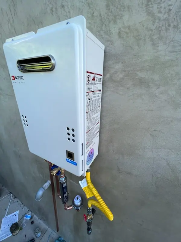 Tankless water heater installation for Stiles homes